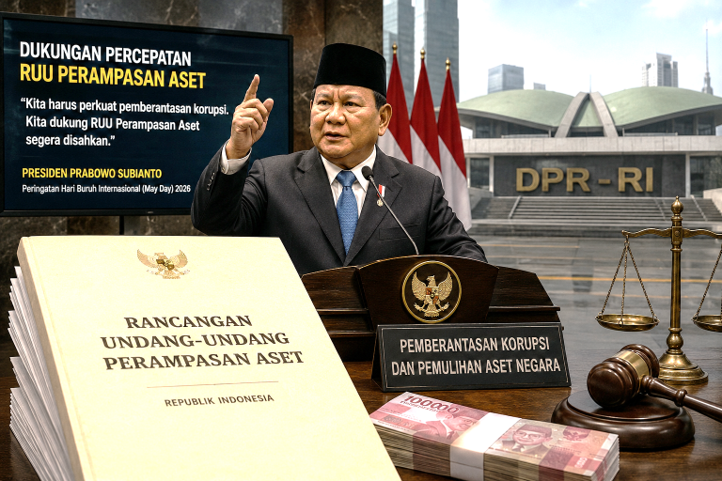 Prabowo Tegaskan Komitmen Percepat RUU Perampasan Aset, Dorong Penguatan Pemberantasan Korupsi