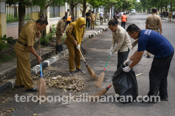ASN Tanjungpinang Rutin Gotong Royong Setiap Akhir Pekan, Bangun Budaya Bersih di Ruang Publik