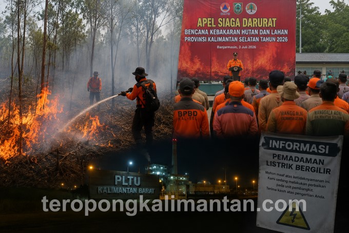 Karhutla 2026 Ancam Kalimantan, Kalsel Perketat Siaga Darurat, Kalbar Hadapi Risiko Kebakaran dan Gangguan Listrik