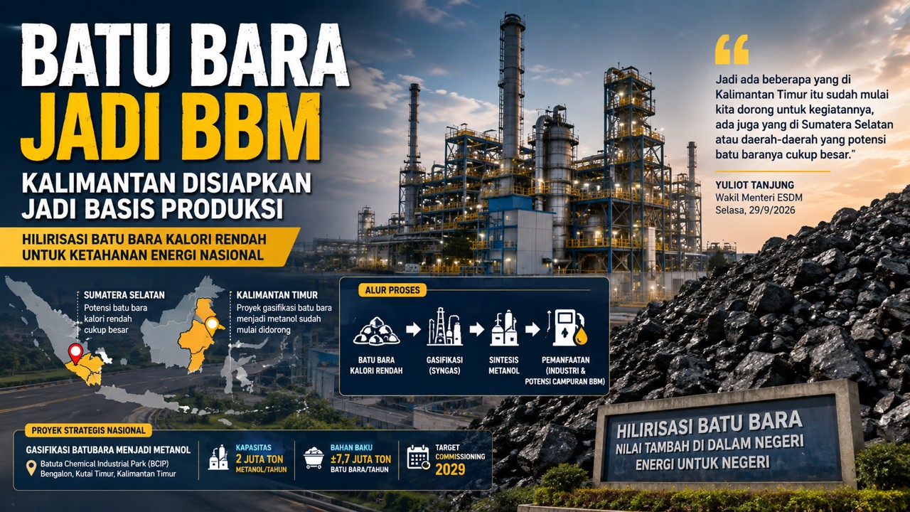 Batu Bara Jadi BBM, Kalimantan Disiapkan Jadi Basis Produksi: Hilirisasi atau Babak Baru Energi?