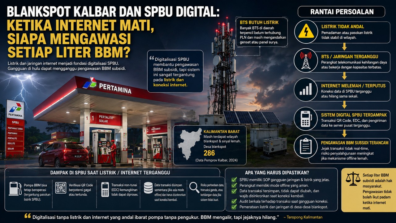 Blankspot Kalbar dan SPBU Digital: Ketika Internet Mati, Siapa Mengawasi Setiap Liter BBM?