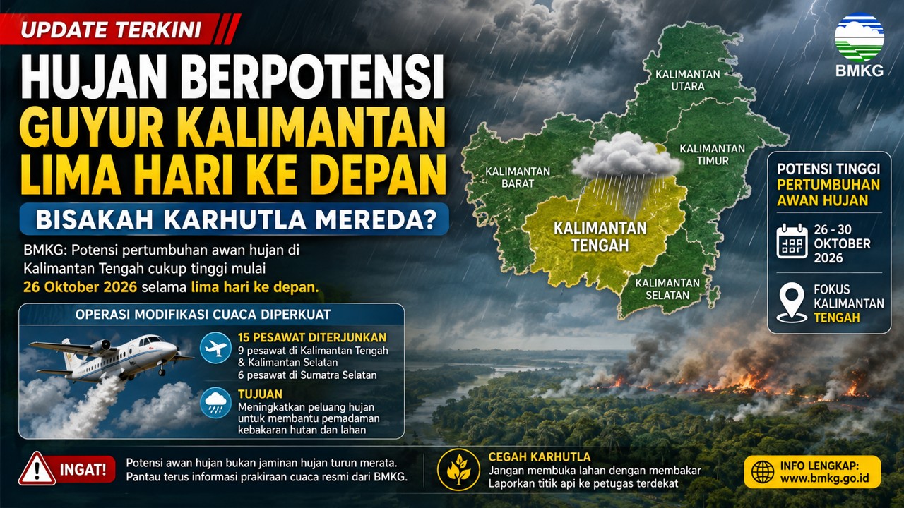 Hujan Berpotensi Guyur Kalimantan Lima Hari ke Depan, Bisakah Karhutla Mereda?