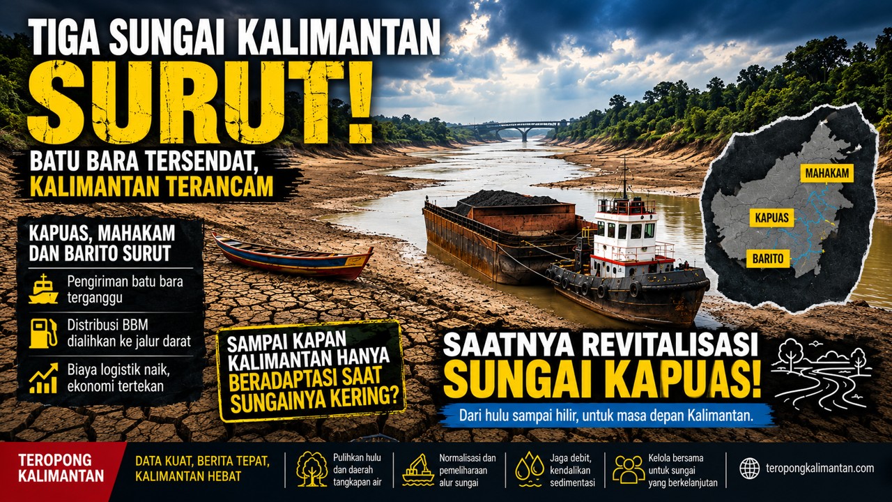 TIGA SUNGAI KALIMANTAN SURUT, BATU BARA TERSENDAT: SAATNYA KAPUAS DIREVITALISASI?
