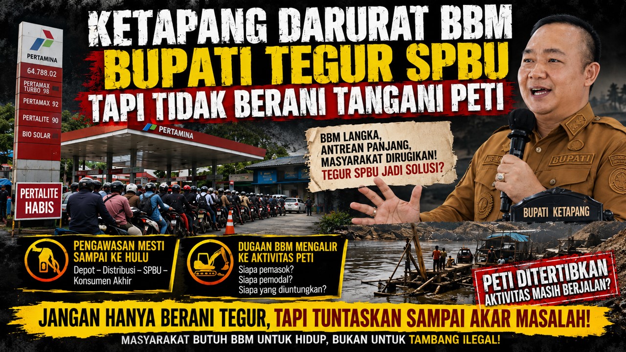 Ketapang Darurat BBM, Bupati Tegur SPBU tapi Tidak Berani Tangani PETI?