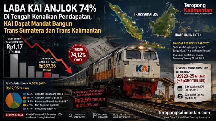 Laba KAI Anjlok 74 Persen di Tengah Kenaikan Pendapatan, Kini Dapat Mandat Bangun Trans Kalimantan