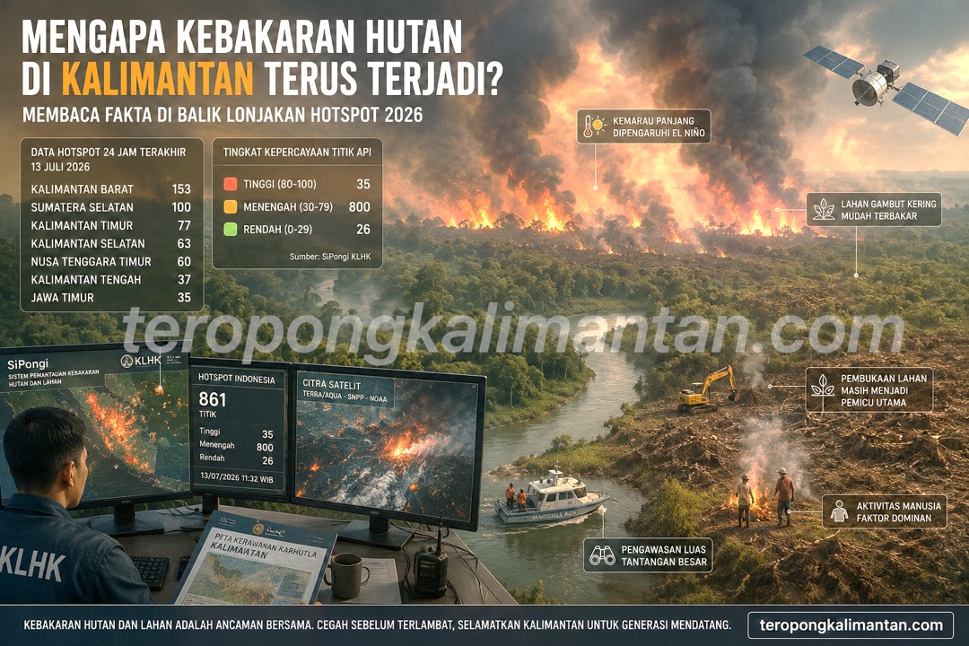 Mengapa Kebakaran Hutan di Kalimantan Terus Terjadi? Membaca Fakta di Balik Lonjakan Hotspot 2026