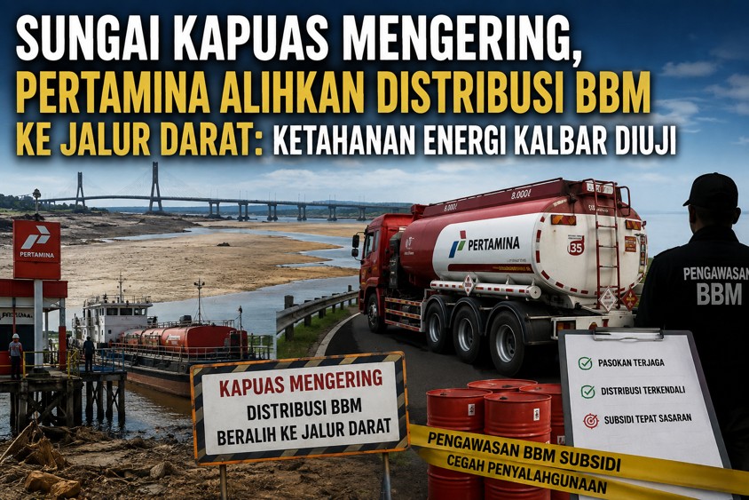 Sungai Kapuas Mengering, Jalur BBM Pertamina Beralih ke Darat: Ketahanan Energi Kalbar Diuji